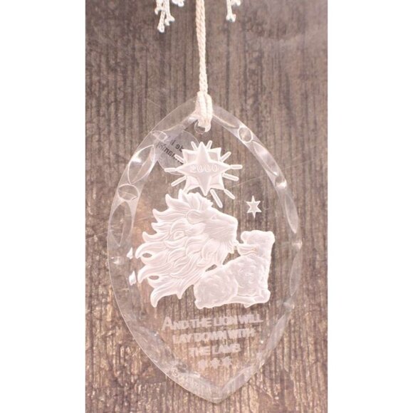 Lenox Crystal Ornament Lion Lamb Isaiah 11:6 Made in Germany Year 2000 Vintage - Picture 2 of 10